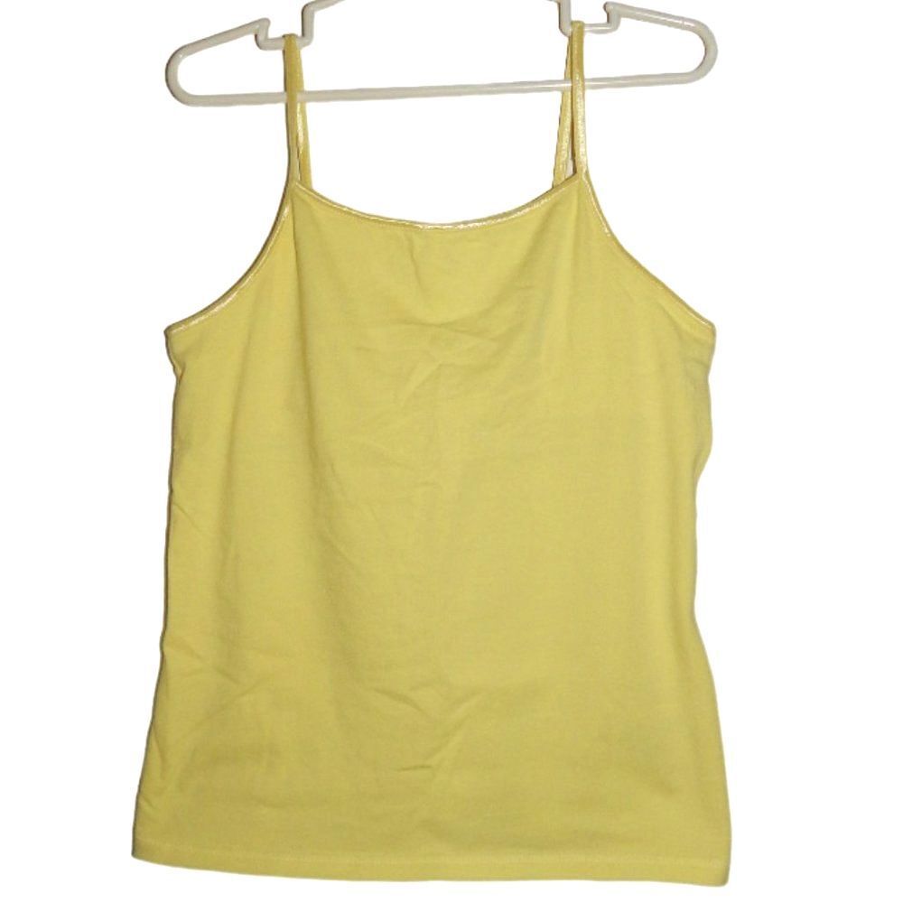 WONDER NATION girls large 10/12 solid light yellow camisole with built in bra